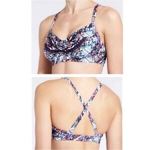 ATHLETA Marrakesh Twister Bikini Top in Multicolor Abstract Sz. 34 B/C